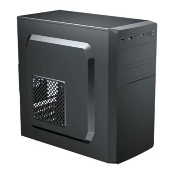Image of Vida Business Black Office Case Micro ATX 8cm Fan High Airflow Side
