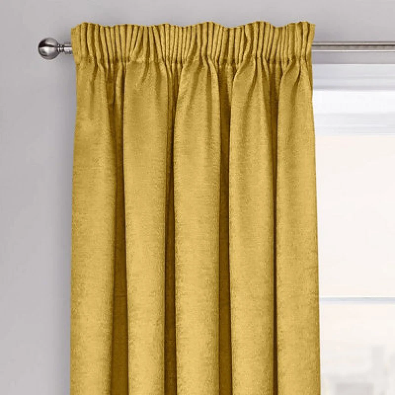 Image of Velosso Westwood Dimout Pencil Pleat Curtains - Ochre