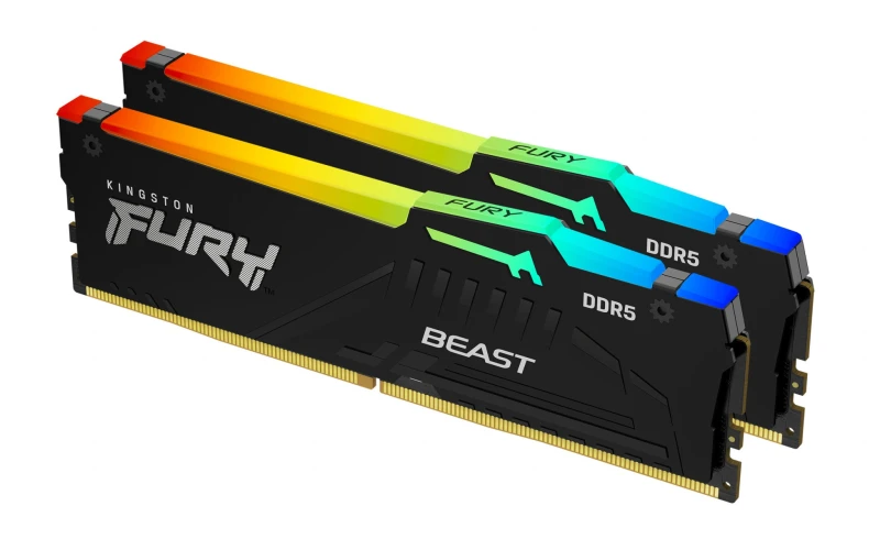 Image of Kingston Technology Kingston Technology FURY Beast 64GB 5200MT/s DDR5 CL40 DIMM (Kit of 2) RGB KF552C4BB2AK264