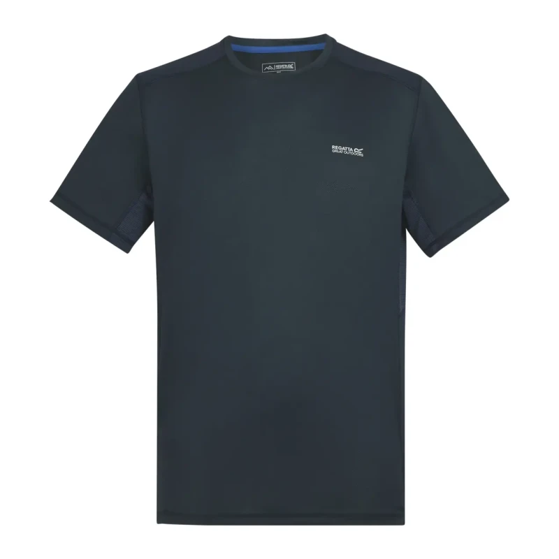 Image of Regatta Mens Virda Short Sleeved Active Mesh T-Shirt in Mid Navy Size: Medium Mid Navy Male M