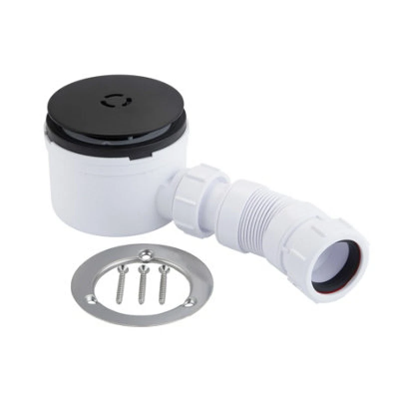 Image of Mcalpine 3 Pin Shower Trap With Flexible Adaptor In Stylish Matt Black Finish