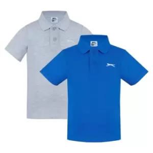 Image of Slazenger Boys 2 Pack Polo Shirts - Blue