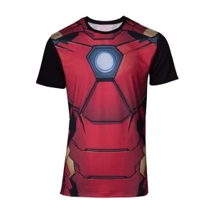 Image of Iron Man Suit Sublimation Mens Medium T-Shirt - Red