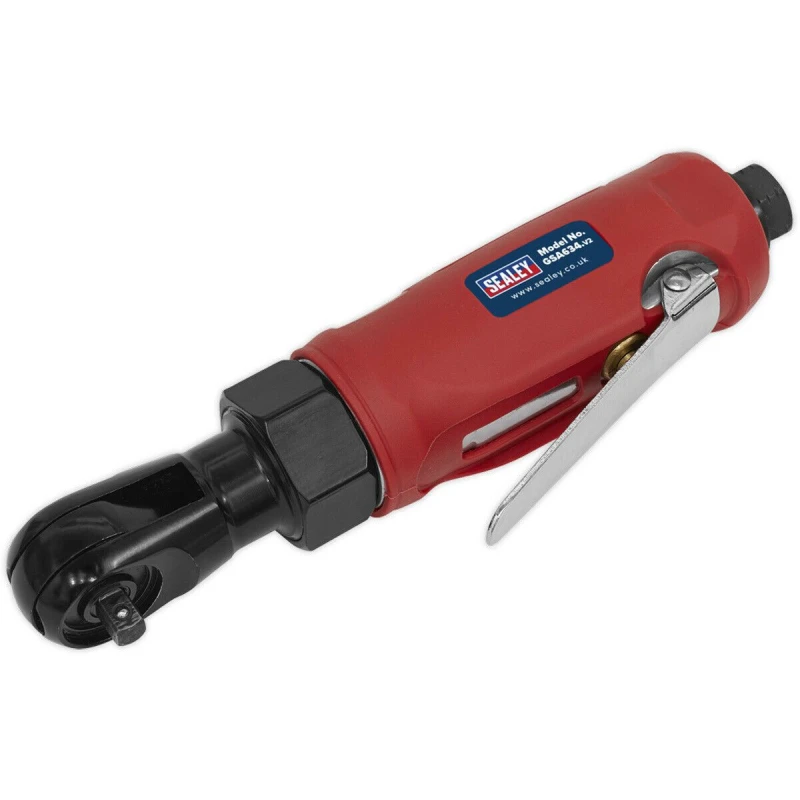Image of Loops Compact Air Ratchet Wrench - 1/4" Sq Drive - 1/4" BSP - Finger Operated Trigger Multi