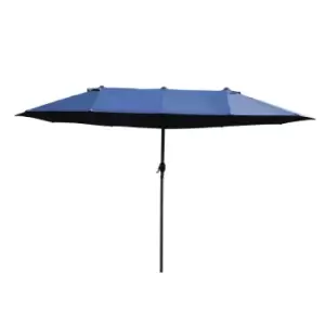 Image of Outsunny Double-sided Crank Sun Shade Shelter 4.6m - Blue