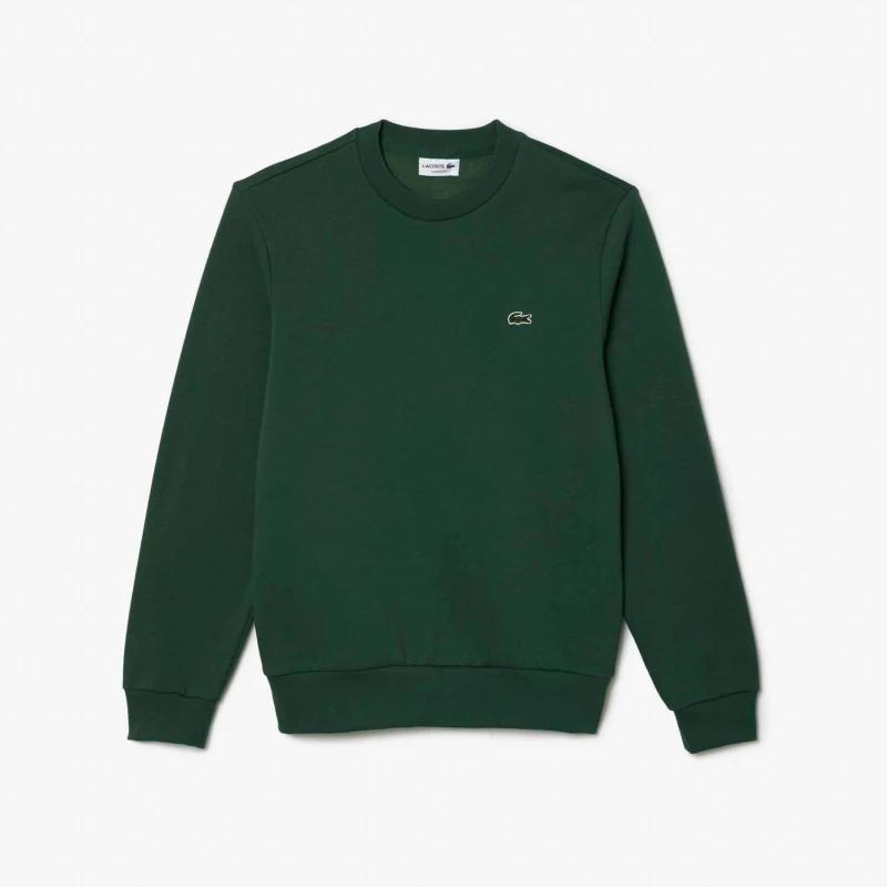 Image of Lacoste Fleece Crewneck Sweatshirt - Green Green XS