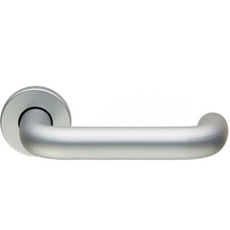 Image of Loops PAIR 19mm Round Bar Safety Lever on Round Rose Concealed Fix Satin Aluminium Multi