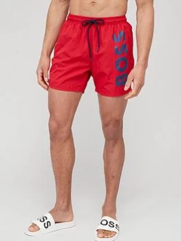 Image of BOSS Octopus Swim Shorts - Red, Size S, Men