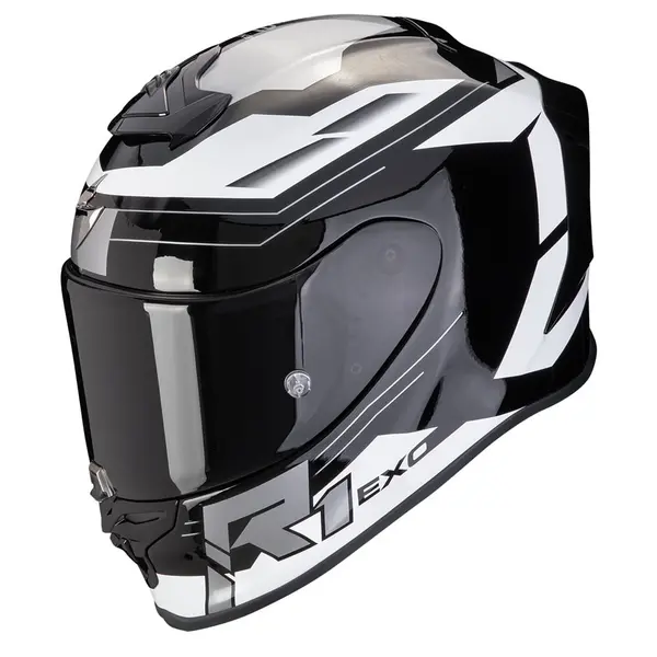 Image of Scorpion EXO-R1 Evo Air Blaze Black White Full Face Helmet Size XS