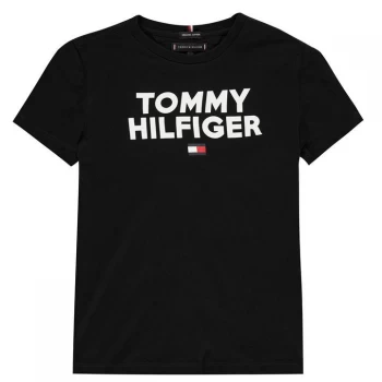 Image of Tommy Hilfiger Junior Corp Logo T Shirt - Black