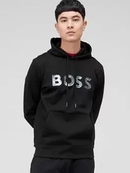 Image of BOSS Soody Mirror Overhead Hoodie - Black, Size S, Men