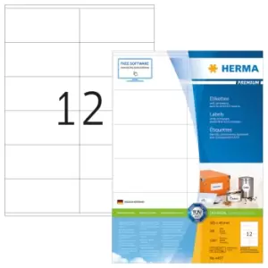 Image of HERMA Labels Premium A4 105x48mm white paper matt 1200 pcs.
