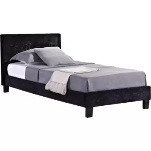 Image of Birlea - 150cm Berlin Fabric Bed Black Crushed Velvet