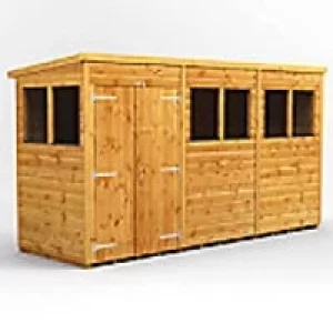 Image of Power Garden Shed 124PPDD Golden Brown 12x4