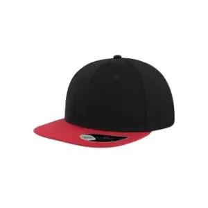 Image of Atlantis Snap Back Flat Visor 6 Panel Cap (One Size) (Black/Red)