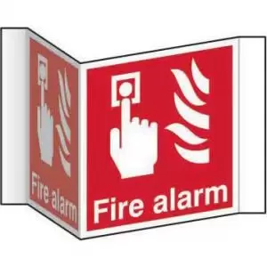 Image of Fire Alarm Projection Sign 200mm face. Manufactured from strong rigid