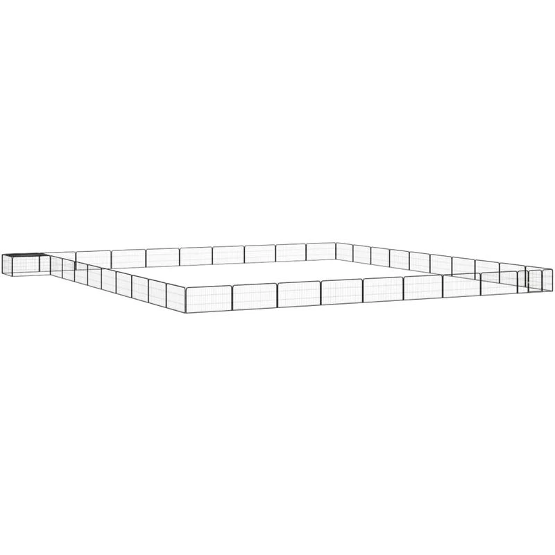 Image of VIDAXL 40-Panel Dog Playpen Black 100x50cm Powder-coated Steel Vidaxl 8720287159179