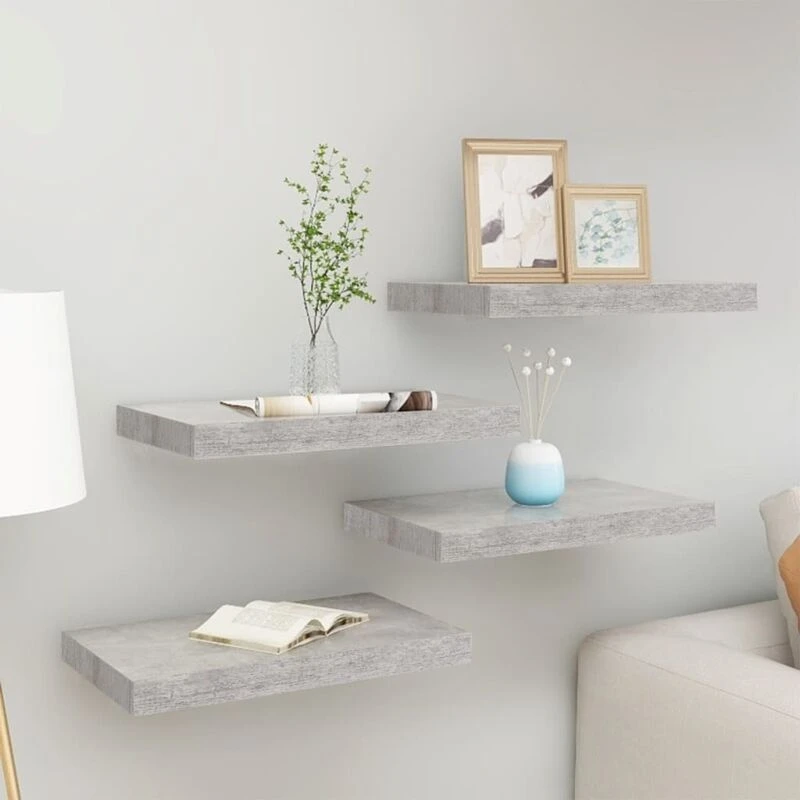 Image of VIDAXL Vidaxl - Floating Wall Shelves 4 pcs Concrete Grey 50x23x3.8cm mdf 8720286416976