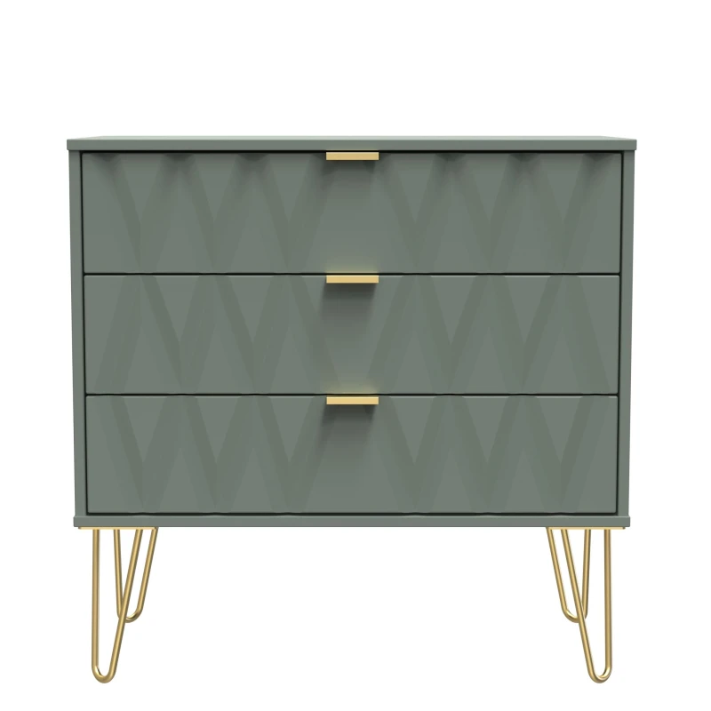 Image of Ready Assembled 2 U Dallas 3 Drawer Chest (Ready Assembled) in Pale Green Size: Medium Pale Green Unisex Medium