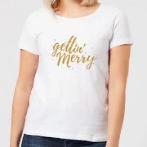 Image of Gettin' Merry Womens T-Shirt - White - 3XL