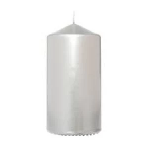 Image of Prices Large Metallic Pillar Candle - Silver