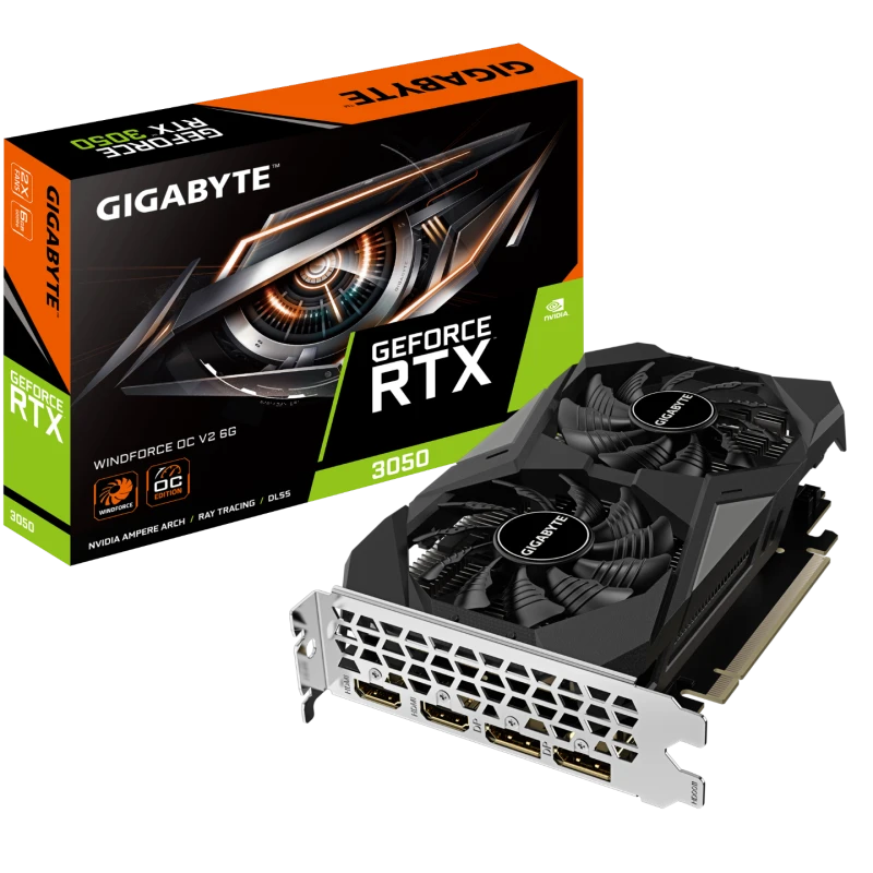 Image of Gigabyte GeForce RTX 3050 WINDFORCE OC V2 6GB GDDR6 Graphics Card - GV-N3050WF2OCV2-6GD
