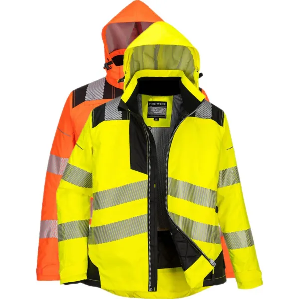 Image of Oxford Weave 300D PW3 Womens Class 2 Hi Vis Jacket PW382OBRS Colour: Orange / Black