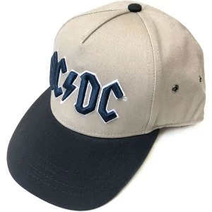 Image of AC/DC - Navy Logo Unisex Snapback Cap - Neutral/Black
