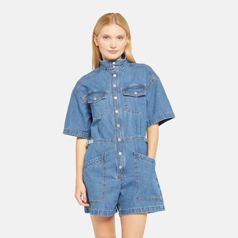 Image of Levis Womens Short-Sleeve Surplus Playsuit Blue Joke female 10 (S)