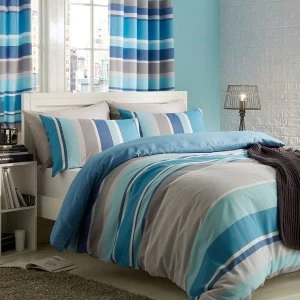 Image of Catherine Lansfield Modern Textured Stripe Double Duvet Set