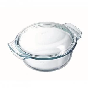 Image of Pyrex Round Casserole Dish - Clear W/Lid