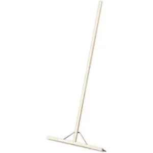 Image of 600mm Rubber Blade Floor Squeegee - Wooden Handle - Metal Support Beam