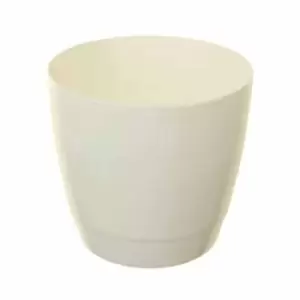 Image of Whitefurze Round Indoor Pot, 18cm, White