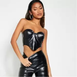 Image of I Saw It First Pu Bardot Corset - Black