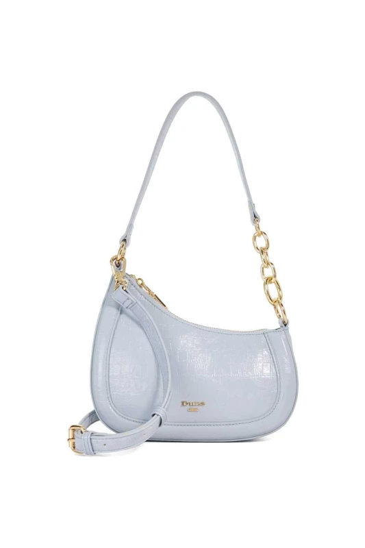 Image of Dune London Womens 'Direction' Leather Shoulder Bag in Pale Blue Pale Blue Female One Size