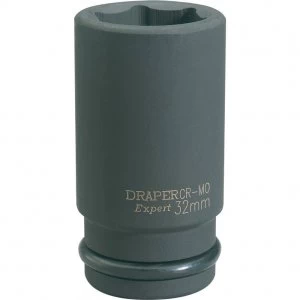 Image of Draper Expert 3/4" Drive Deep Hexagon Impact Socket Metric 3/4" 32mm