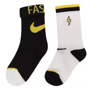 Image of Nike 2 Pack Fold Over Crew Socks - Multi
