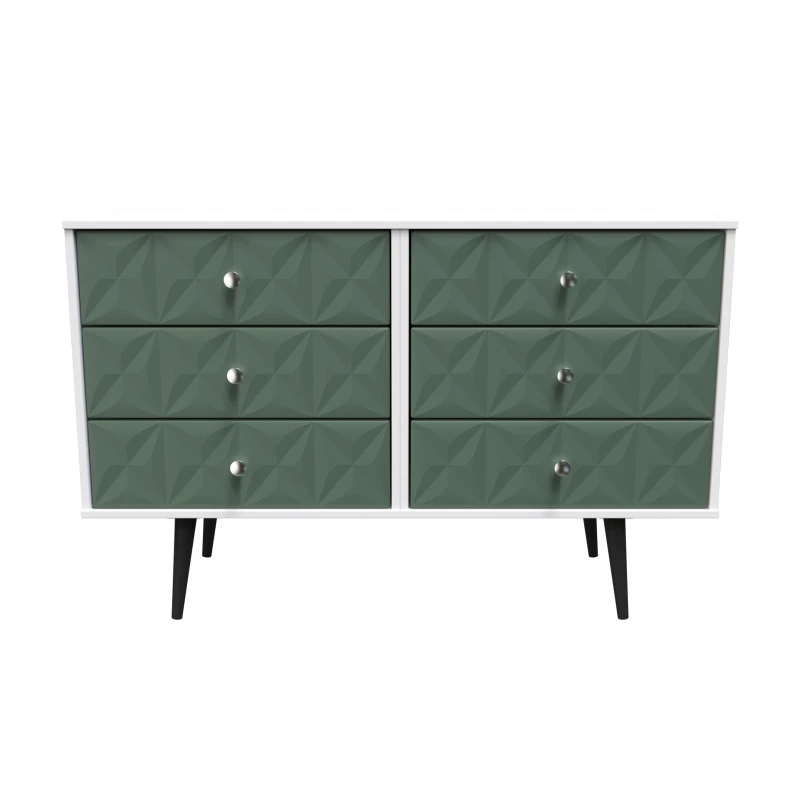 Image of Toledo 6 Drawer Chest In Labrador Green & White (Ready Assembled)