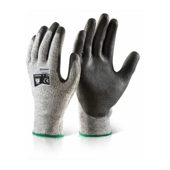 Image of PU COATED CUT RESISTANT GLOVE SMALL 7 - Black - Click