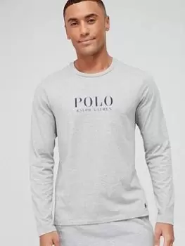 Image of Polo Ralph Lauren Logo Long Sleeve Lounge T-Shirt - Andover Heather, Size 2XL, Men