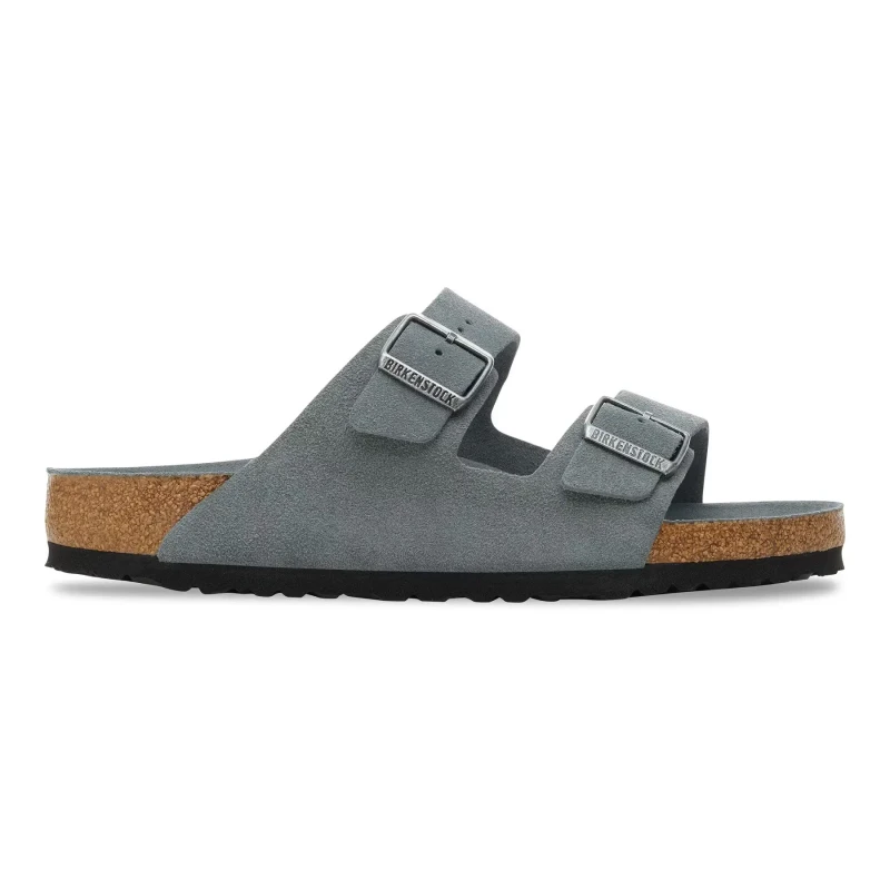 Image of Birkenstock Suede leather sandals with a soft sole Birkenstock Arizona Gris Unisex 38