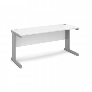Image of Vivo Straight Desk 1600mm x 600mm - Silver Frame White Top