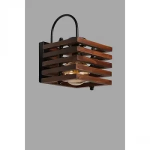 Image of Avni kare ah?ap ceviz aplik Brown Wall Lamp