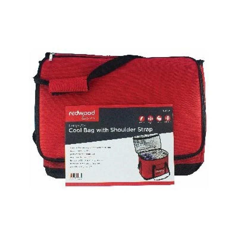 Image of Redwood Large 30L Cool Bag With Shoulder Strap - Red 53161AWUK