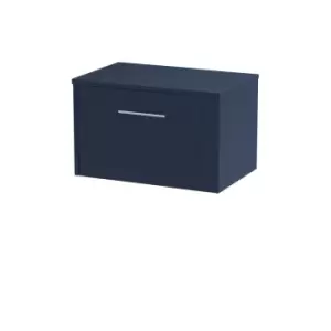 Image of Hudson Reed Juno 600mm Wall Hung Single Drawer Vanity & Worktop - Electric Blue