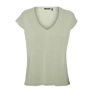 Image of Vero Moda Short Sleeve V Neck T Shirt - Green