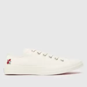 Image of Converse All Star Embroidered Floral Trainers In White