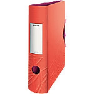 Image of Leitz Urban Chic Lever Arch File 82mm Polypropylene, Polyfoam 2 ring A4 Light Red, Dark Red