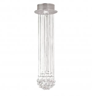 Image of Ceiling Cluster Pendant Cluster 1 Light Polished Chrome, Crystal