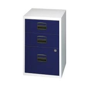 Image of Bisley 3 Drawer Home Filer GreyBlue PFA3-8748
